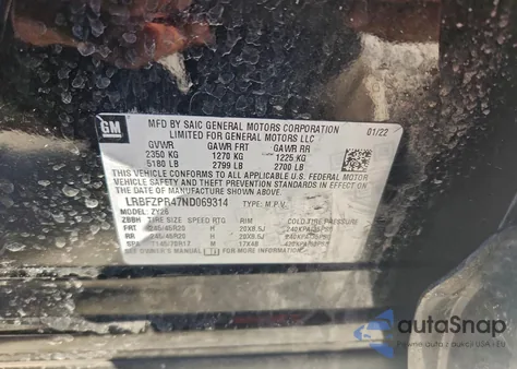 2022 Buick Envision Essence from USA, damaged, VIN LRBFZPR47ND069314